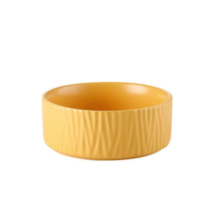 13cm/400ml Cat Dog Food Bowl Pet Ceramic Bowl, Style:Bowl(Yellow)-garmade.com