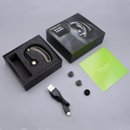 Business Bluetooth Earphone Wireless Headphone with Mic 24 Hours Work Time Bluetooth Headset for iPhone Android phone(Black Gold)-garmade.com