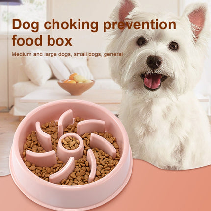 Environmental Protection Food Grade Plastic Anti-choking Slow Food Pet Dog Cat Food Bowl, Style:Windmill(Pink)-garmade.com
