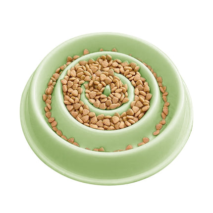 Environmental Protection Food Grade Plastic Anti-choking Slow Food Pet Dog Cat Food Bowl, Style:Water Drop(Green)-garmade.com