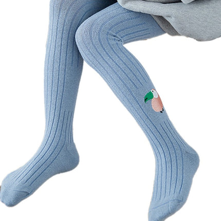 Baby Girl Cartoon Pattern Knitted Tights Warm Tights Pantyhose, Size:L(Blue)-garmade.com