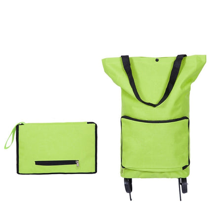 Reusable Folding Portable Shopping Bags Buy Vegetables Bag High Capacity Shopping Food Organizer Trolley Bag Wheels Bag Handbag(Green)-garmade.com