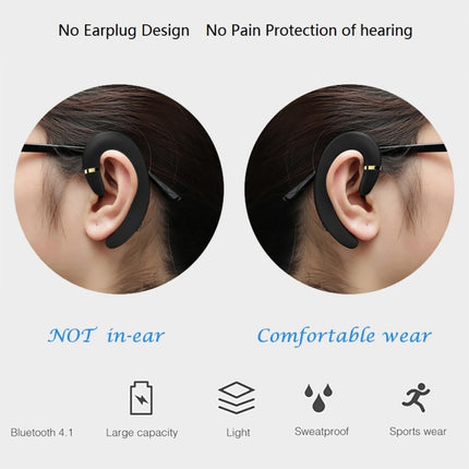 ET Bluetooth Earphone Wireless Headset Handsfree Ear Hook Waterproof Noise Cancelling Earphone with Mic for Android IPhone(black)-garmade.com