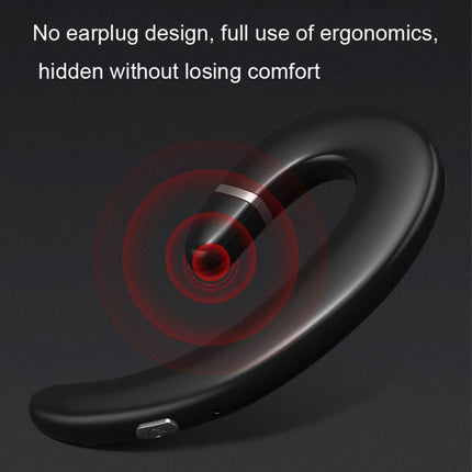ET Bluetooth Earphone Wireless Headset Handsfree Ear Hook Waterproof Noise Cancelling Earphone with Mic for Android IPhone(black)-garmade.com