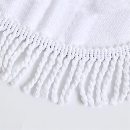 Animal Pattern Round Superfine Fiber Beach Towel with Tassel, Size:150 x 150cm(White Turtle)-garmade.com