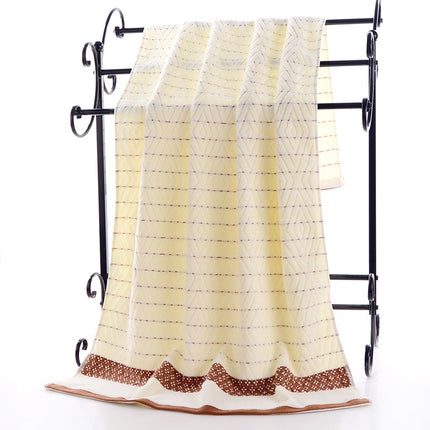 Business Hotel Cotton Rhombus Check Towel(Khaki)-garmade.com