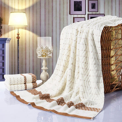 Business Hotel Cotton Rhombus Check Towel(Khaki)-garmade.com