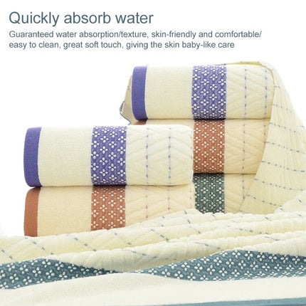 Business Hotel Cotton Rhombus Check Towel(Blue)-garmade.com