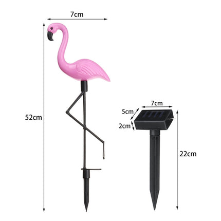 3 in 1 Waterproof Solar Flamingo Lawn Light LED Garden Path Landscape Lights Night Lamp-garmade.com