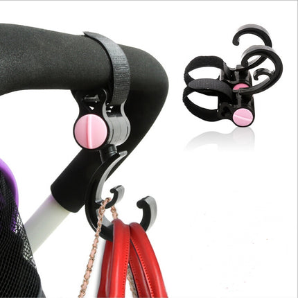 2 PCS/LOT Baby Stroller Accessories Hook Multifunction Baby Stroller Black Plastic Hook(Pink)-garmade.com