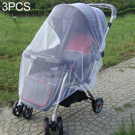 3 PCS 150cm Baby Pushchair Mosquito Insect Shield Net Safe Infants Protection Mesh Stroller Accessories Mosquito Net(White)-garmade.com