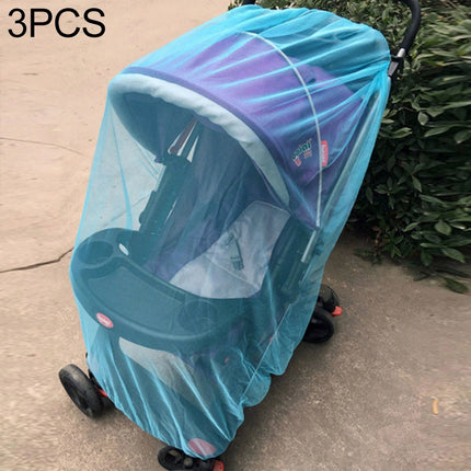 3 PCS 150cm Baby Pushchair Mosquito Insect Shield Net Safe Infants Protection Mesh Stroller Accessories Mosquito Net(Blue)-garmade.com