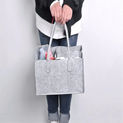 Mummy Bag Storage Multifunctional Maternity Handbags Organizer Stroller Accessories, Size:33x23x18cm, Color:Light Gray 2-garmade.com