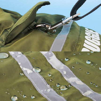 Foldable Reflective Stripe Hooded Pet Raincoat Dog Waterproof Clothing, Size:M(Dark Green)-garmade.com