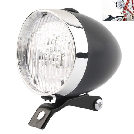 2 PCS 3 LED Retro Bicycle Headlight Night Riding Safety Warning Light(Black)-garmade.com