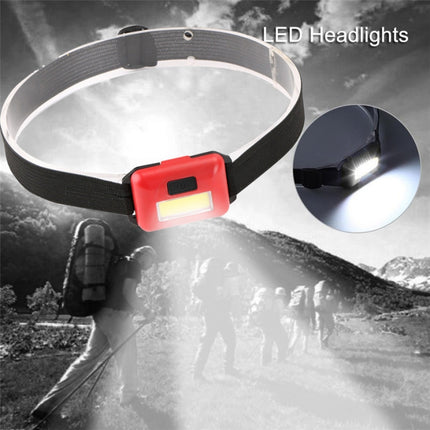 2 PCS Mini COB LED Headlamp Adjustable Camping Torch Lamp Light with 3 Modes(Black)-garmade.com