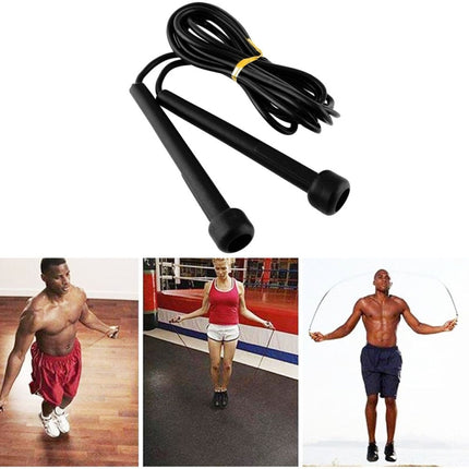 Pen Handle Shaped Small Handle Rubber Skipping Rope for Fitness (Black)-garmade.com