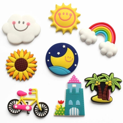 10 PCS Home Fridge Magnets Decorative Message Stickers Children Whiteboard Stickers(Sunflower)-garmade.com