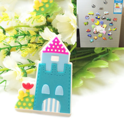 10 PCS Home Fridge Magnets Decorative Message Stickers Children Whiteboard Stickers(Castle)-garmade.com