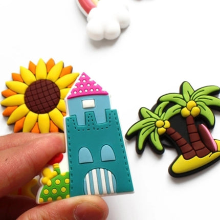 10 PCS Home Fridge Magnets Decorative Message Stickers Children Whiteboard Stickers(Castle)-garmade.com