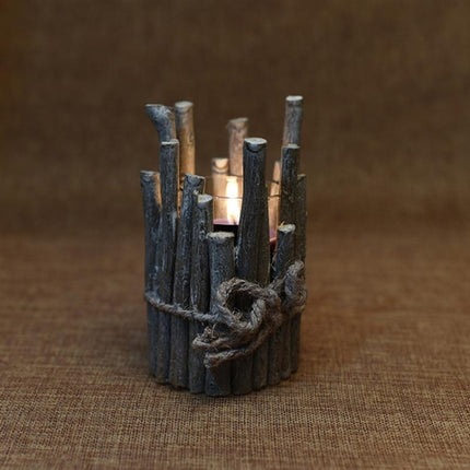 Christmas Decorations Retro Candlestick Home Decoration Candle Tube Creative Props Wood Crafts, Without Cnadle-garmade.com