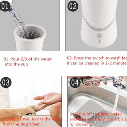 HS-XJB01 USB Rechargeable Pet Automatic Electric Dog Foot Washing Cup-garmade.com