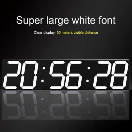 Multifunctional LED Wall Clock Creative Digital Clock US Plug, Style:Hollow Remote Control(White Font)-garmade.com