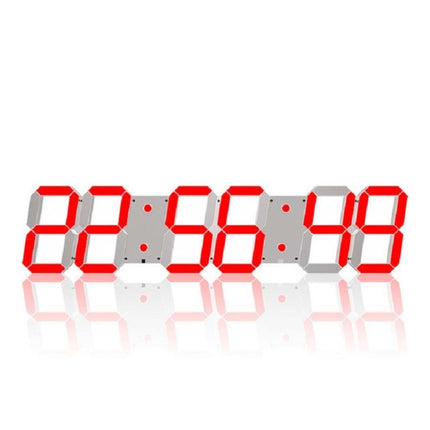 Multifunctional LED Wall Clock Creative Digital Clock US Plug, Style:Hollow Remote Control(Red Font)-garmade.com