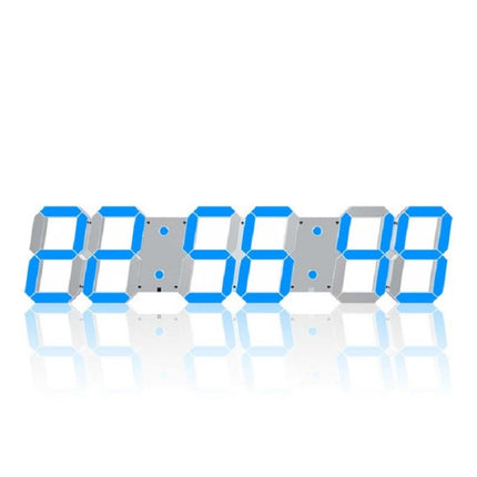 Multifunctional LED Wall Clock Creative Digital Clock US Plug, Style:Hollow Remote Control(Blue Font)-garmade.com