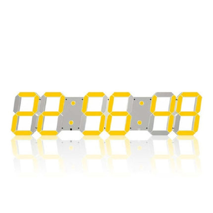 Multifunctional LED Wall Clock Creative Digital Clock US Plug, Style:Hollow Remote Control(Gold Font)-garmade.com