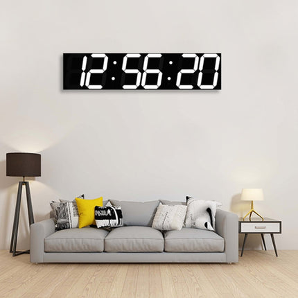 Multifunctional LED Wall Clock Creative Digital Clock US Plug, Style:Sealed Box Remote Control(White Font)-garmade.com