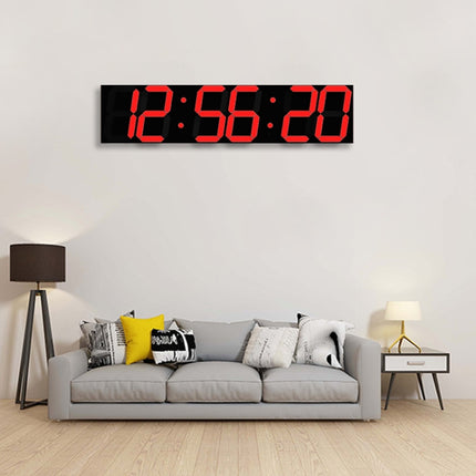 Multifunctional LED Wall Clock Creative Digital Clock US Plug, Style:Sealed Box Remote Control(Red Font)-garmade.com