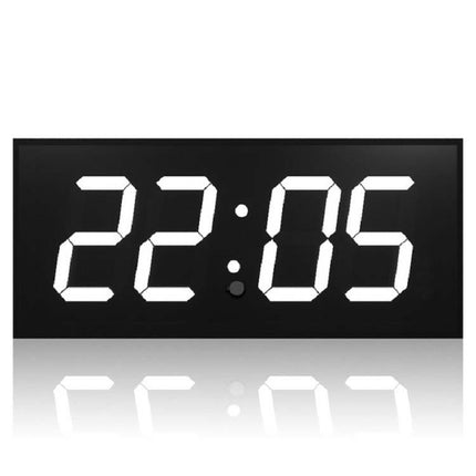 LED Large Screen Digital Electronic Clock Remote Control Double-sided Wall Clock US Plug(White)-garmade.com