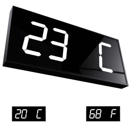 LED Large Screen Digital Electronic Clock Remote Control Double-sided Wall Clock US Plug(White)-garmade.com