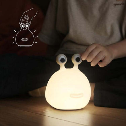 Bedroom Cartoon Slug Sleeping Lamp Eye Protection Creative Bedside Night Light(White)-garmade.com