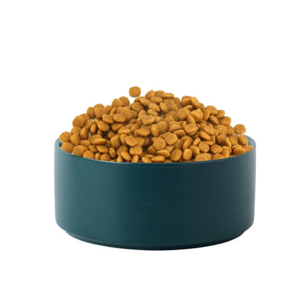 13cm/400ml Cat Bowl Dog Pot Pet Ceramic Bowl, Style:2 PCS Bowls(Green)-garmade.com