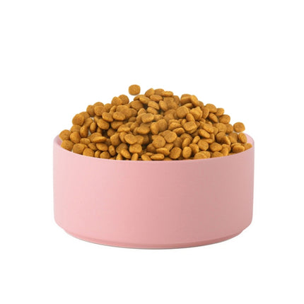 13cm/400ml Cat Bowl Dog Pot Pet Ceramic Bowl, Style:2 PCS Bowls(Pink)-garmade.com