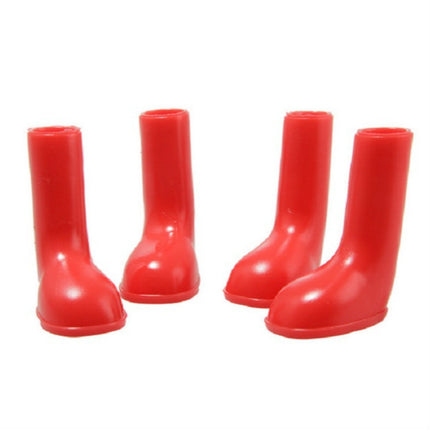 4 PCS/Set Pet Rain Boots Waterproof Non-slip Dog Shoes, Size:S(Red)-garmade.com