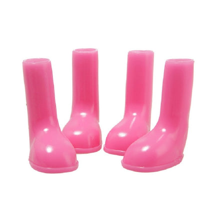 4 PCS/Set Pet Rain Boots Waterproof Non-slip Dog Shoes, Size:S(Pink)-garmade.com