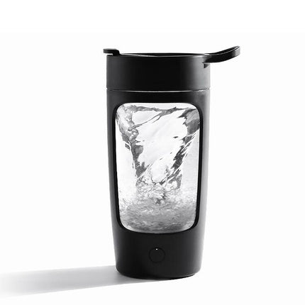Milkshake Cup Stainless Steel Stirring Cup Portable Water Cup Portable Juicer Bottle Blender, Capacity:650ml(Black)-garmade.com