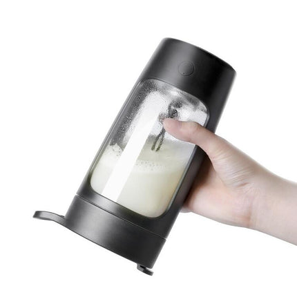 Milkshake Cup Stainless Steel Stirring Cup Portable Water Cup Portable Juicer Bottle Blender, Capacity:650ml(Black)-garmade.com