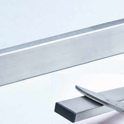 Stainless Steel Knife Holder Kitchen Rack Magnetic Suction Knife Holder, Length:30cm, Style:Free Nail Glue(Silver)-garmade.com