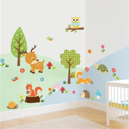 Simple DIY Forest Animals Owl Room Bedroom Background Voor Wall Stickers-garmade.com