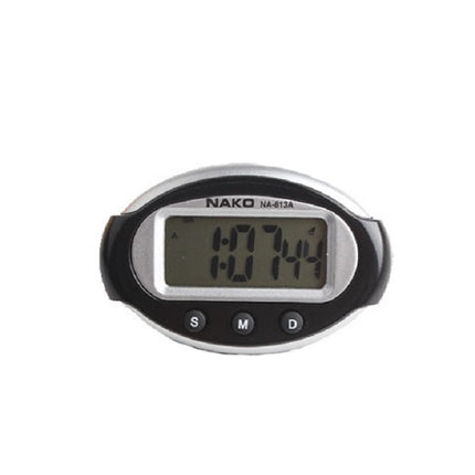 2 PCS Portable Car Electronic Clock Test Sports Clock Small Alarm Clock Stopwatch(Oval)-garmade.com