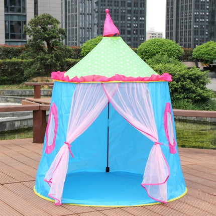 Children Toy House Yurt Folding Game Tent(Blue)-garmade.com