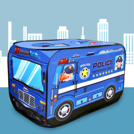 Children Toy Tent Cloth Fire Truck Police Car School Bus Game House(Police Car)-garmade.com