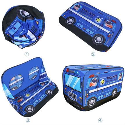 Children Toy Tent Cloth Fire Truck Police Car School Bus Game House(Ice Cream Truck)-garmade.com
