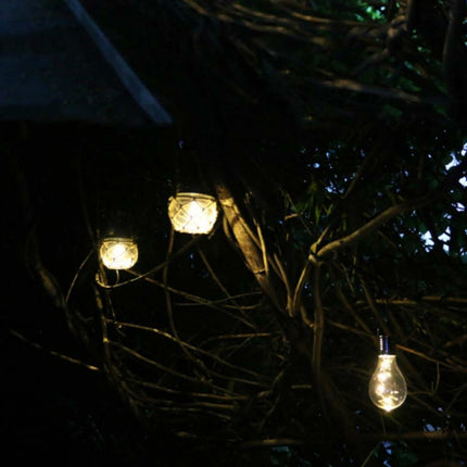 Outdoor Solar Hanging Light LED Hemp Glass Chandelier Solar Garden Light-garmade.com