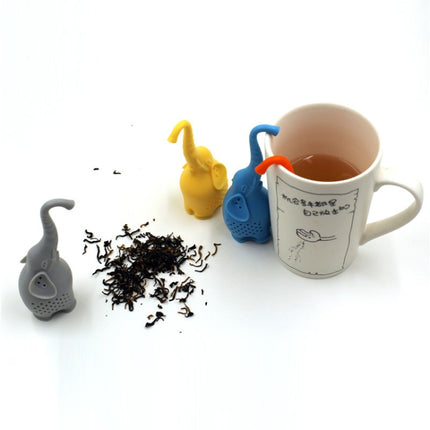 Tea Infuser Teapot Filter Elephant Silicone Tea Leaves Strainer(Gray)-garmade.com