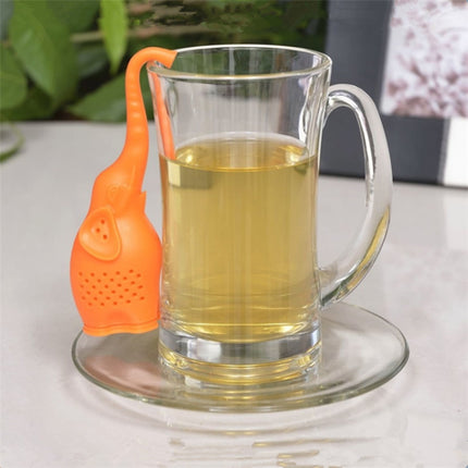 Tea Infuser Teapot Filter Elephant Silicone Tea Leaves Strainer(Orange)-garmade.com